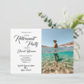 Invitation Retraite Party Photo Moderne Typographie Design (Debout devant)