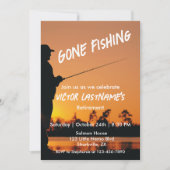 Invitation Retraite Pêche Coucher du soleil Retraité Pêcheur (Devant)