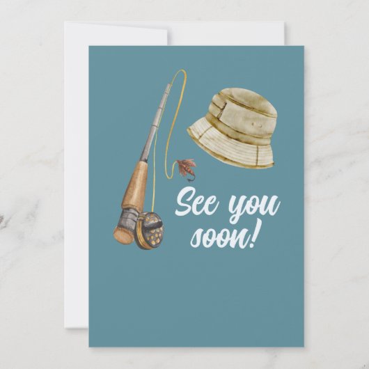 Invitation Retraite Pêche Gros Poisson Pêcheur Retraité (Dos)