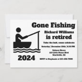 Invitation Retraité Pêche Moderne Minimaliste Retraite (Devant)