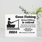 Invitation Retraité Pêche Moderne Minimaliste Retraite (Debout devant)