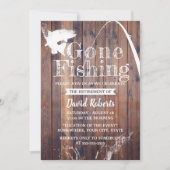 Invitation Retraité Pêche Rustique Bois Retraite (Devant)