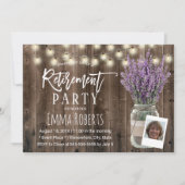 Invitation Retraite photo Lavande rustique Mason Jar Wood (Devant)