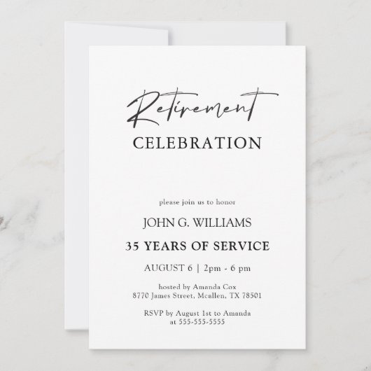 Invitation Retraite photo simple et moderne (Devant)