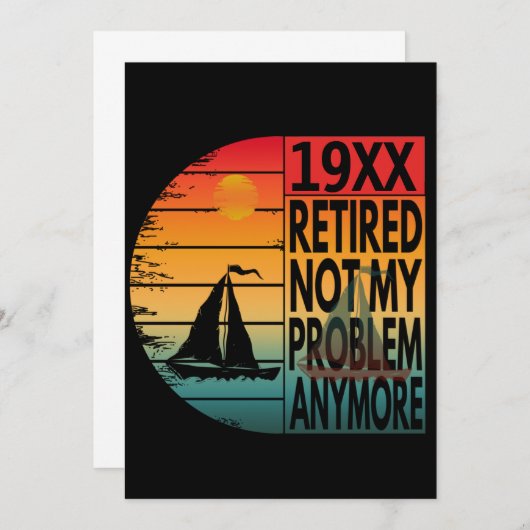 Invitation Retraité Plus Mon Problème (Devant / Derrière)