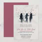 Invitation Retraite pour femmes Fleur de cerisier rose pâle (Devant / Derrière)