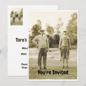 Invitation Retraite pour le golfeur qui aime le golf. Grand (Devant / Derrière)