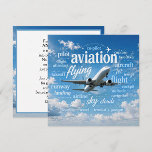 Invitation Retraite pour pilote d'avion en nuage de mots
