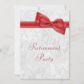 Invitation Retraite Red Damask et Faux Bow (Devant)
