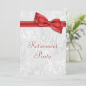 Invitation Retraite Red Damask et Faux Bow (Debout devant)