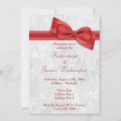 Invitation Retraite Red Damask et Faux Bow (Dos)