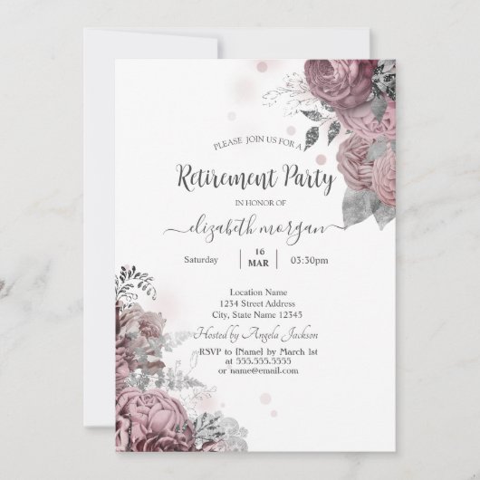 Invitation Retraite Rose Chic Blush (Devant)