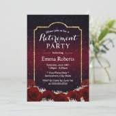 Invitation Retraite Rose moderne Floral Bourgogne Parties sci (Debout devant)