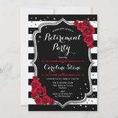 Invitation Retraite - Rouge noir blanc rayures