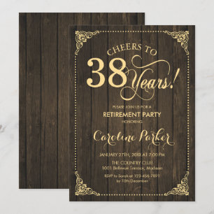 Invitation Retraite - Rustic Wood Gold