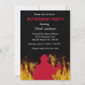 Invitation Retraite Silhouette du pompier moderne (Devant)