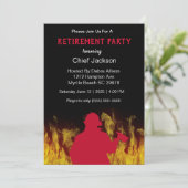 Invitation Retraite Silhouette du pompier moderne (Debout devant)