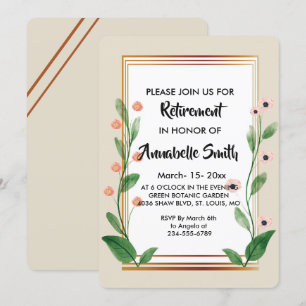 Invitation Retraite     sophistiquée classique et élégante