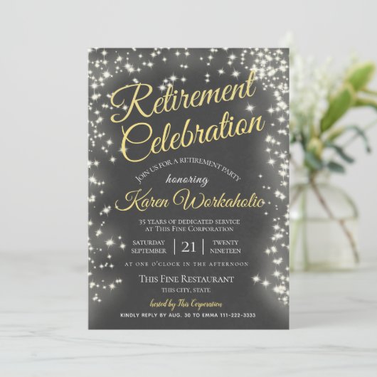 Invitation Retraite Starry Chalkboard Sky (Debout devant)
