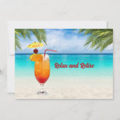 Invitation Retraite Summer Farewell Cocktail Beach Party (Dos)