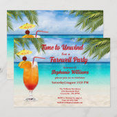Invitation Retraite Summer Farewell Cocktail Beach Party (Devant / Derrière)