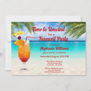 Invitation Retraite Summer Farewell Cocktail Beach Party