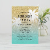 Invitation Retraite Tropical Palm Tree Parties scintillant d' (Debout devant)