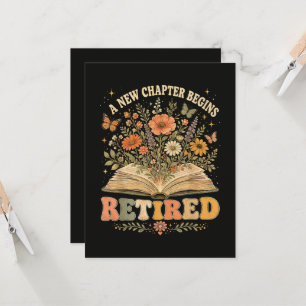 Invitation Retraité Un Nouveau Chapitre Commence Livre Floral