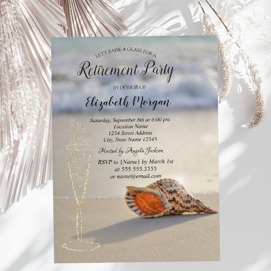 Invitation Retraite Verre de sable de plage