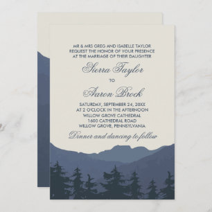 Invitation Retraite vers les montagnes Mariage officiel