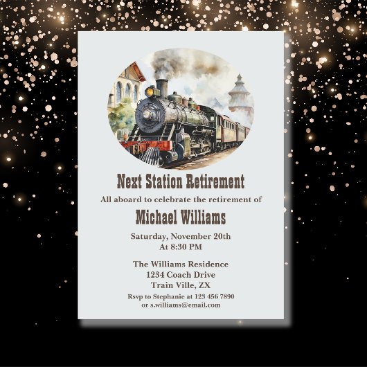 Invitation Retraite Voyage Rolling Party Train Prochain Gare
