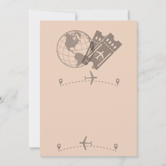 Invitation Retraite Voyage Thème Partie Bon Voyage Globe (Dos)