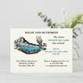 Invitation Retraite Voyage Vintage Car Desert Party (Debout devant)