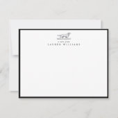 Invitation Retriever Dog Sketch Black Border Note Card (Devant)