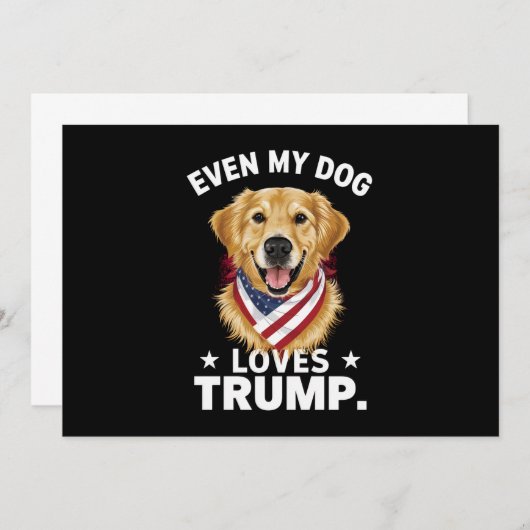 Invitation Retriever Même Mon Chien Aime Trump USA Drapeau (Devant / Derrière)