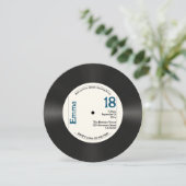 Invitation Retro 18e anniversaire Photo Faux Vinyl Record Mus (Debout devant)