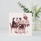 Invitation Retro 1940s Card Party (Debout devant)
