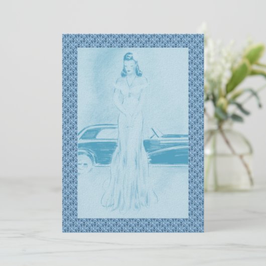 Invitation Retro 1940s Dîner & Dancing (Debout devant)