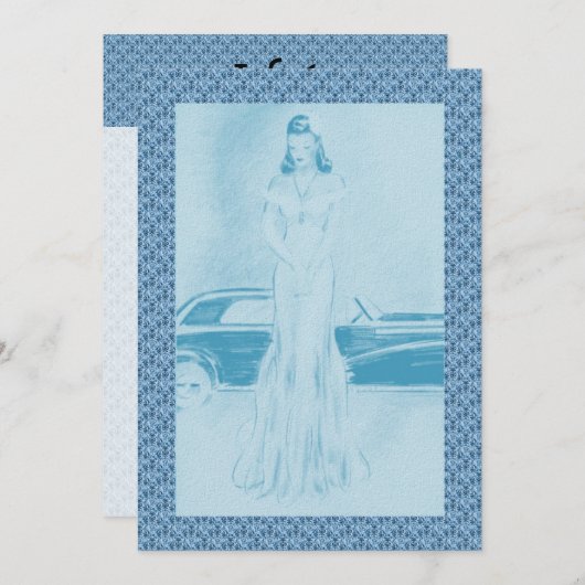 Invitation Retro 1940s Dîner & Dancing (Devant / Derrière)