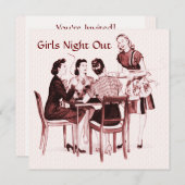 Invitation Retro 1940s Girls Night Out (Devant / Derrière)