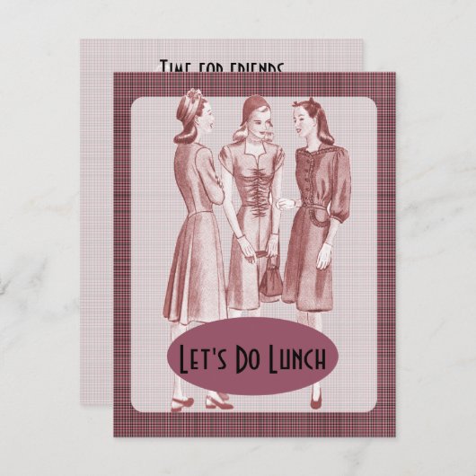 Invitation Retro 1940s Luncheon V2 (Devant / Derrière)