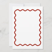 Invitation Retro 1950 arête vague Fête des mariées rouge fonc (Dos)