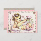 Invitation Retro 1950 Baby shower V2 (Devant / Derrière)