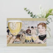 Invitation Retro 1950 Cocktail Party (Debout devant)