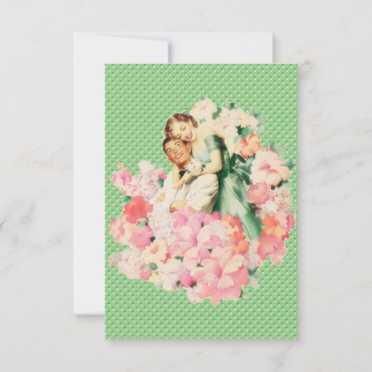 Invitation Retro 1950 Dîner Fiançailles (Devant)