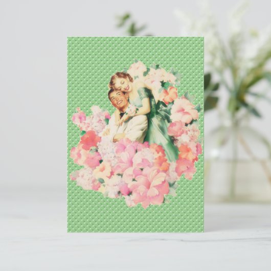 Invitation Retro 1950 Dîner Fiançailles (Debout devant)