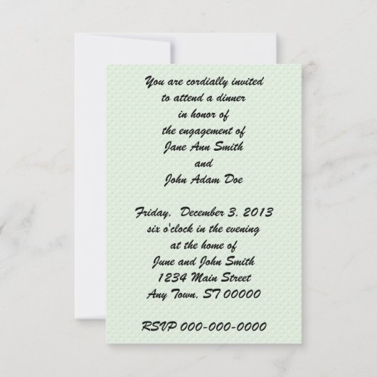 Invitation Retro 1950 Dîner Fiançailles (Dos)