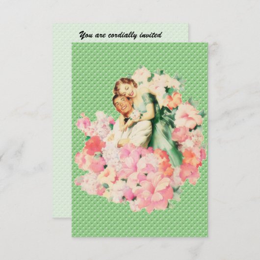 Invitation Retro 1950 Dîner Fiançailles (Devant / Derrière)