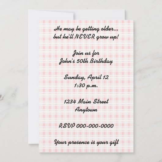 Invitation Retro 1950 Fun and Games Anniversaire (Dos)