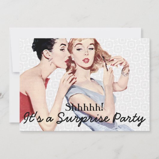 Invitation Retro 1950 Surprise Birthday Party (Devant)